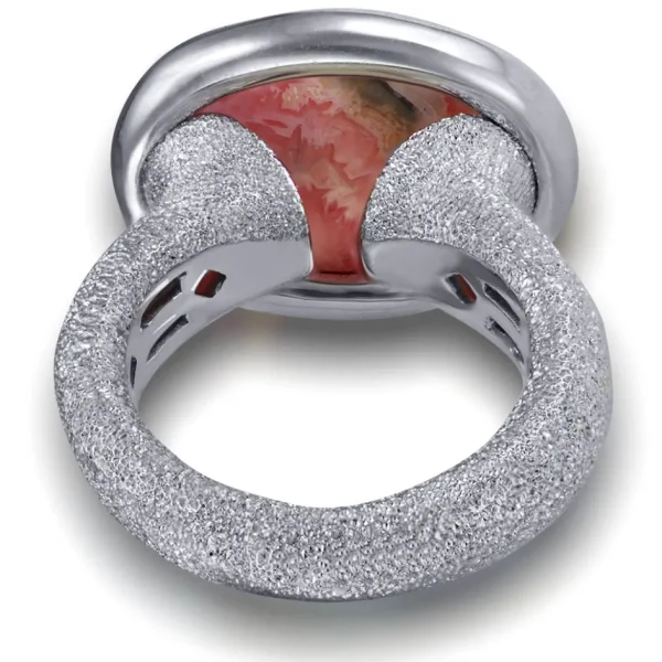 Designer Rings*Alex Soldier Gold Cocktail Ring with Rhodochrosite