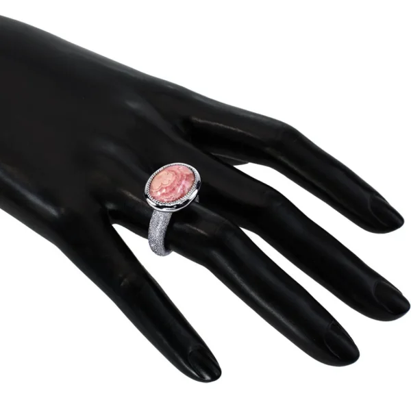Designer Rings*Alex Soldier Gold Cocktail Ring with Rhodochrosite