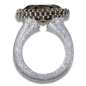 Designer Rings*Alex Soldier Gold Cocktail Ring with Smoky Quartz