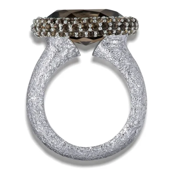Designer Rings*Alex Soldier Gold Cocktail Ring with Smoky Quartz