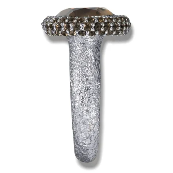 Designer Rings*Alex Soldier Gold Cocktail Ring with Smoky Quartz