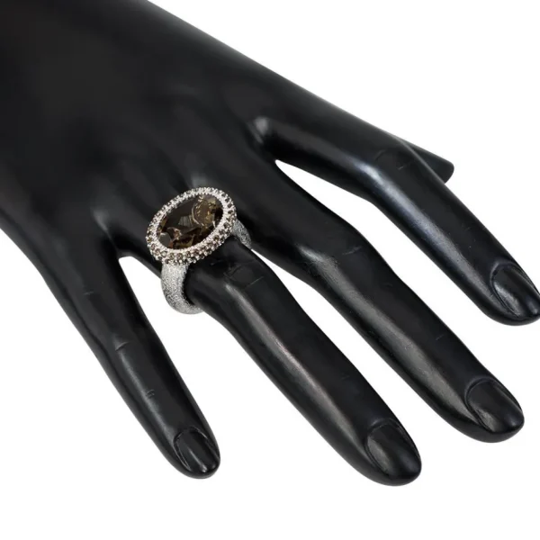 Designer Rings*Alex Soldier Gold Cocktail Ring with Smoky Quartz