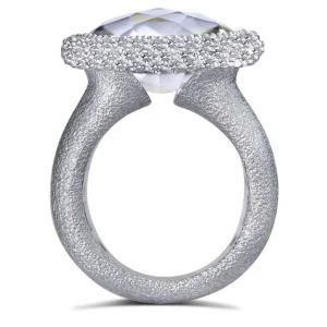 Designer Rings*Alex Soldier Gold Cocktail Ring with White Topaz