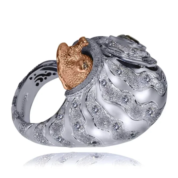 Diamond Jewelry | Designer Rings*Alex Soldier Gold Codi The Snail Ring with Diamonds