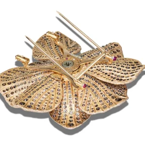 Other Brooches | Gold Brooches With Gemstone*Alex Soldier Gold Coronaria Brooch with Mandarin Garnet & Diamonds