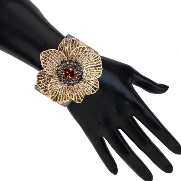 Garnet Jewelry | Cuff Bracelets*Alex Soldier Gold Coronaria Cuff Bracelet with Garnet & Diamonds
