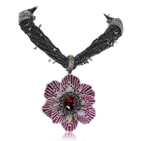 Pendants*Alex Soldier Gold Coronaria Pendant/Necklace with Tourmalines