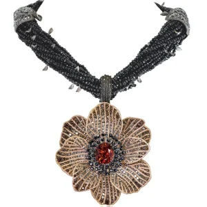 Pendants | Garnet Jewelry*Alex Soldier Gold Coronaria Pendant/Necklace with Garnet & Diamonds
