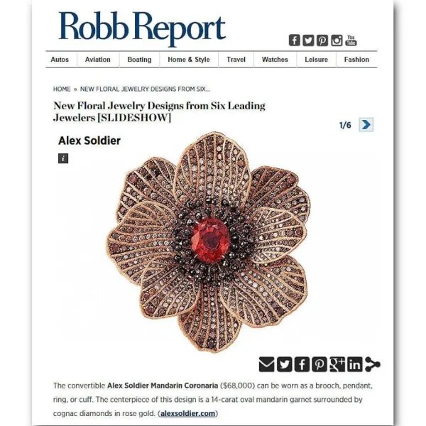 Garnet Jewelry | Designer Rings*Alex Soldier Gold Coronaria Ring with Mandarin Garnet & Diamonds