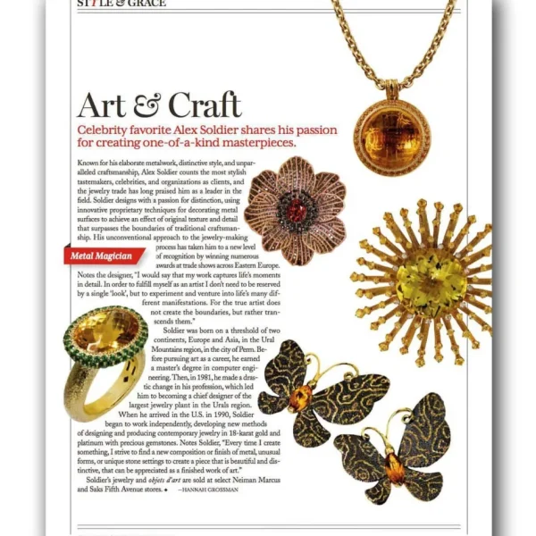 Garnet Jewelry | Designer Rings*Alex Soldier Gold Coronaria Ring with Mandarin Garnet & Diamonds