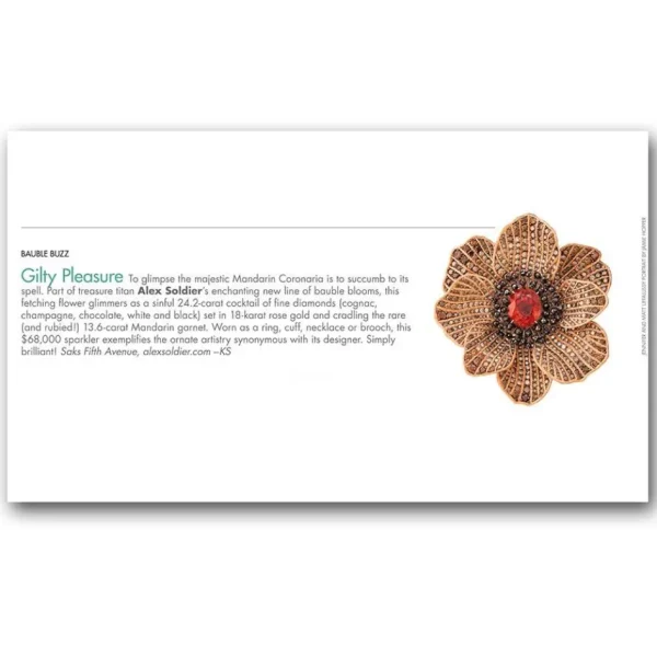Garnet Jewelry | Designer Rings*Alex Soldier Gold Coronaria Ring with Mandarin Garnet & Diamonds