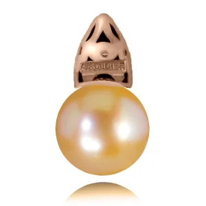 Pearl Earrings | Stud Earrings*Alex Soldier Gold Earrings with Freshwater Peach Pearls