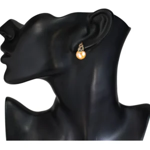 Pearl Earrings | Stud Earrings*Alex Soldier Gold Earrings with Freshwater Peach Pearls