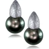 Pearl Earrings | Stud Earrings*Alex Soldier Gold Earrings with Tahitian Grey Pearls