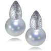 Pearl Earrings | Stud Earrings*Alex Soldier Gold Earrings with White Pearls