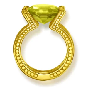 Designer Rings | Gold Rings*Alex Soldier Gold Equilibrium Ring with Lemon Quartz & Diamonds