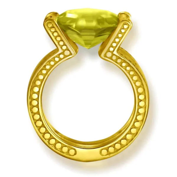 Designer Rings | Gold Rings*Alex Soldier Gold Equilibrium Ring with Lemon Quartz & Diamonds