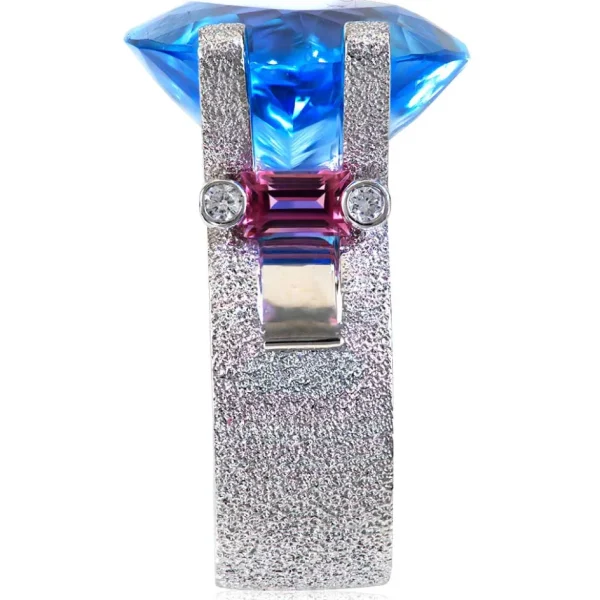 Tourmaline Jewelry | Designer Rings*Alex Soldier Gold Equilibrium Ring with Blue Topaz