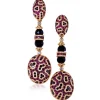 Diamond Earrings | Drop Dangle Earrings*Alex Soldier Gold Fine Lace Drop Earrings with Ruby And Diamonds