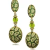 Drop Dangle Earrings*Alex Soldier Gold Fine Lace Drop Earrings, Chrome Diopside, Peridot
