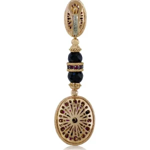 Diamond Earrings | Drop Dangle Earrings*Alex Soldier Gold Fine Lace Drop Earrings with Ruby And Diamonds