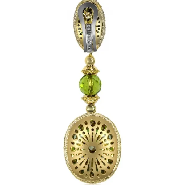 Drop Dangle Earrings*Alex Soldier Gold Fine Lace Drop Earrings, Chrome Diopside, Peridot