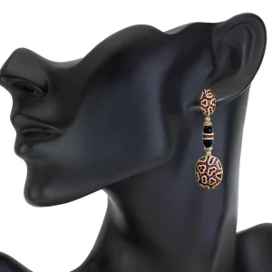 Diamond Earrings | Drop Dangle Earrings*Alex Soldier Gold Fine Lace Drop Earrings with Ruby And Diamonds