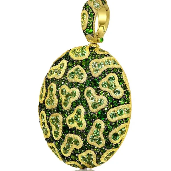 Peridot Jewelry | Pendants*Alex Soldier Gold Fine Lace Pendant with Chrome Diopside & Peridots