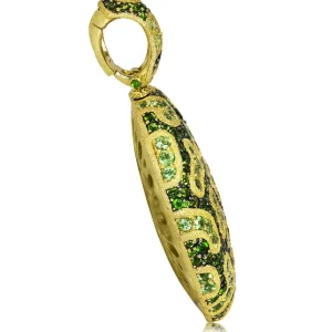 Peridot Jewelry | Pendants*Alex Soldier Gold Fine Lace Pendant with Chrome Diopside & Peridots