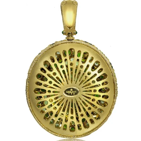 Peridot Jewelry | Pendants*Alex Soldier Gold Fine Lace Pendant with Chrome Diopside & Peridots