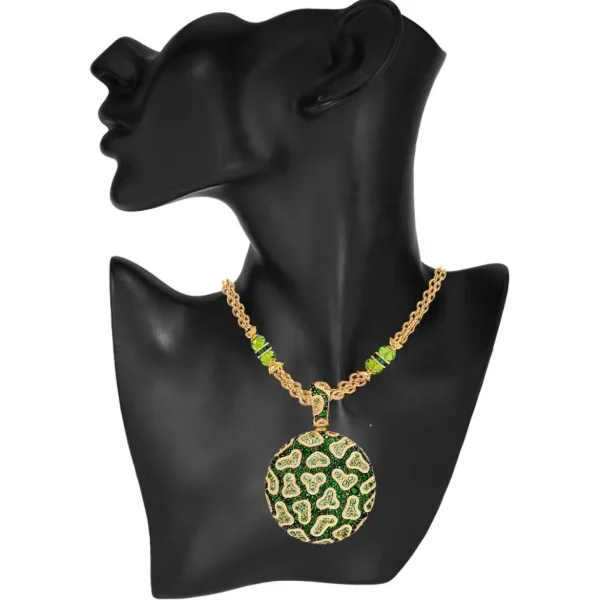 Peridot Jewelry | Pendants*Alex Soldier Gold Fine Lace Pendant with Chrome Diopside & Peridots
