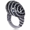 Designer Rings*Alex Soldier Gold Fine Lace Ring with Black Diamonds