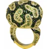Designer Rings | Gold Rings*Alex Soldier Gold Fine Lace Ring with Chrome Diopside and Peridot
