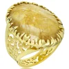 Designer Rings | Gold Rings*Alex Soldier Gold Fine Lace Ring with Rutilated Quartz