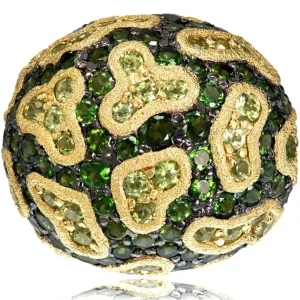 Designer Rings | Gold Rings*Alex Soldier Gold Fine Lace Ring with Chrome Diopside and Peridot