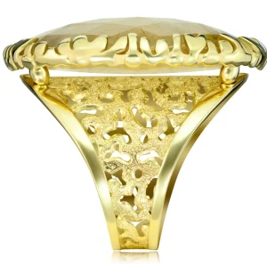 Designer Rings | Gold Rings*Alex Soldier Gold Fine Lace Ring with Rutilated Quartz