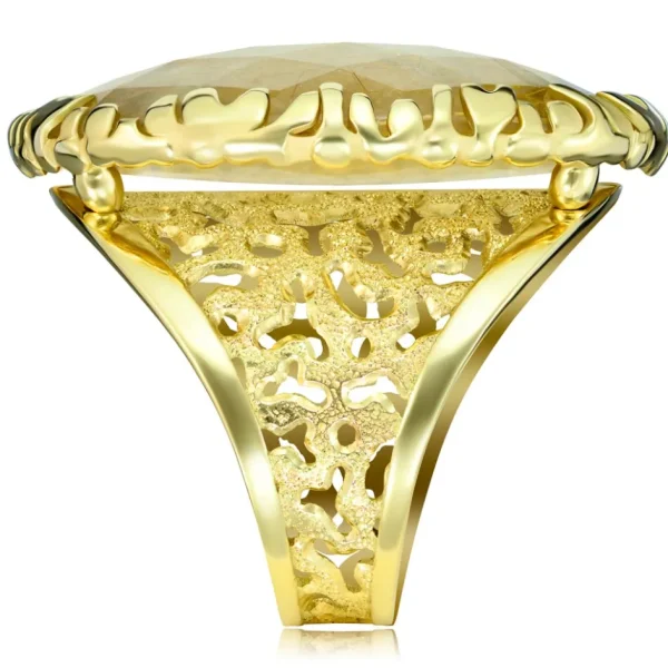Designer Rings | Gold Rings*Alex Soldier Gold Fine Lace Ring with Rutilated Quartz