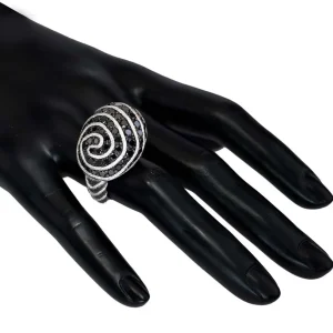 Designer Rings*Alex Soldier Gold Fine Lace Ring with Black Diamonds