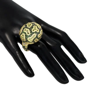Designer Rings | Gold Rings*Alex Soldier Gold Fine Lace Ring with Chrome Diopside and Peridot