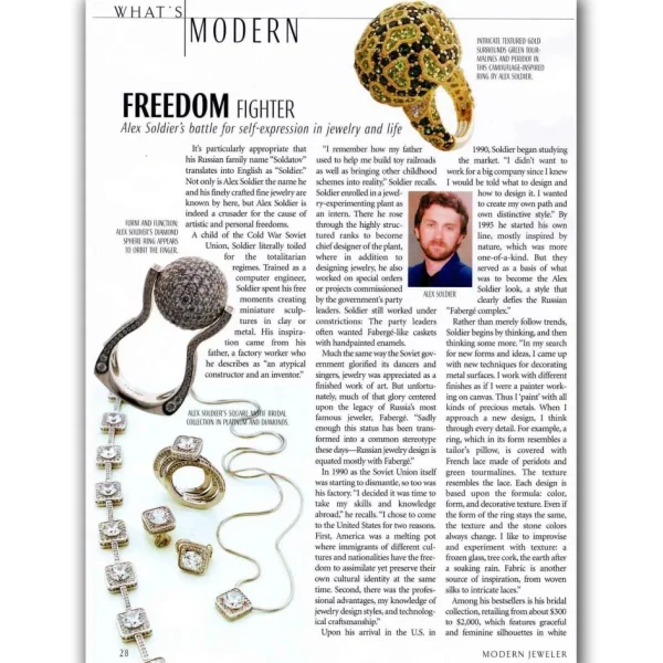 Designer Rings | Gold Rings*Alex Soldier Gold Fine Lace Ring with Chrome Diopside and Peridot