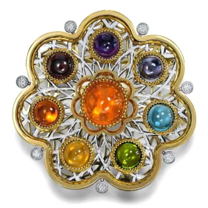 Pendants | Amethyst Jewelry*Alex Soldier Gold Flower Of Life Brooch, Pendant, Necklace
