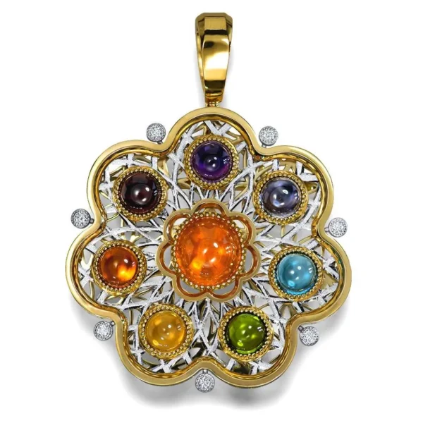 Pendants | Amethyst Jewelry*Alex Soldier Gold Flower Of Life Brooch, Pendant, Necklace