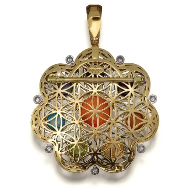 Pendants | Amethyst Jewelry*Alex Soldier Gold Flower Of Life Brooch, Pendant, Necklace