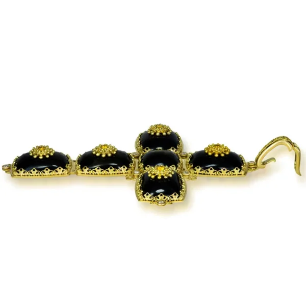 For Men | Sapphire Jewelry*Alex Soldier Gold Grand Cross Pendant Necklace with Obsidian