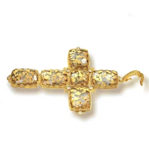 Pendants | For Men*Alex Soldier Gold Grand Cross Pendant/Necklace with Quartz & Diamond