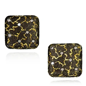 Diamond Earrings | Stud Earrings*Alex Soldier Gold Lava Mushroom Stud Earrings with Diamonds