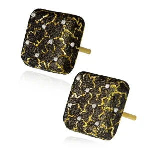 Diamond Earrings | Stud Earrings*Alex Soldier Gold Lava Mushroom Stud Earrings with Diamonds