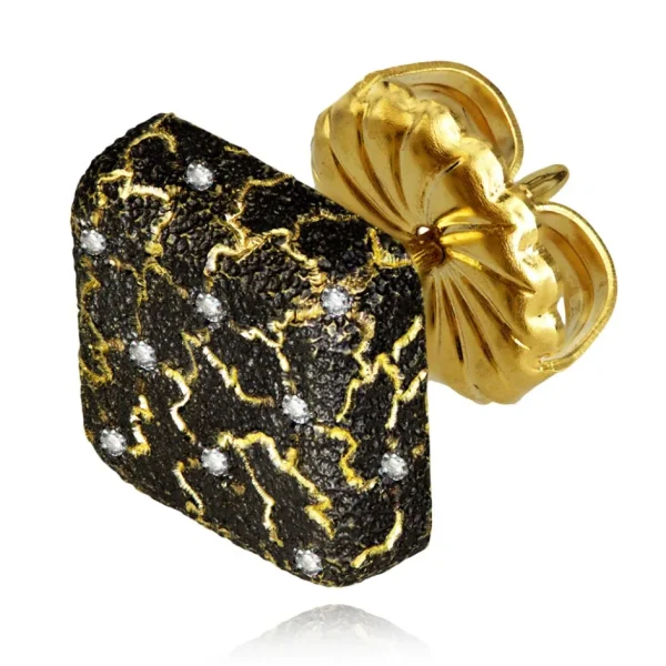 Diamond Earrings | Stud Earrings*Alex Soldier Gold Lava Mushroom Stud Earrings with Diamonds
