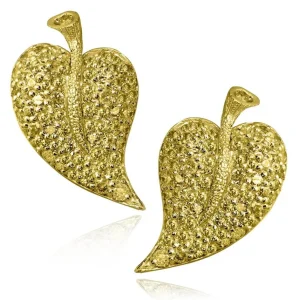 Stud Earrings*Alex Soldier Gold Leaf Earrings