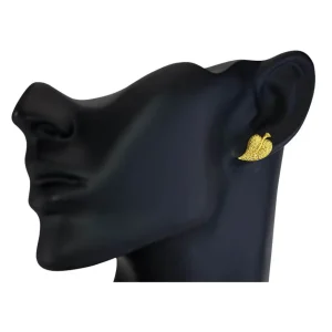 Stud Earrings*Alex Soldier Gold Leaf Earrings